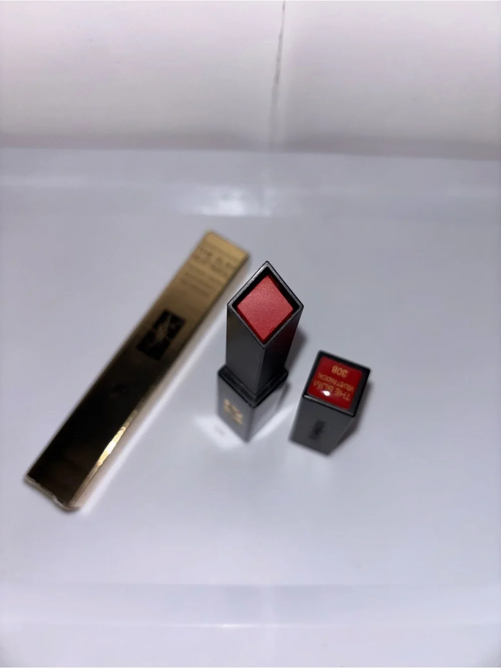Yves Saint Laurent Black & Gold Slim Velvet Lipstick - Deep Red